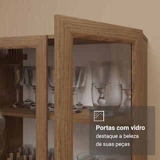 Foto 7 | Mueble Armario De Vidrio Madesa 2 Puertas Sin Pies Mm 01