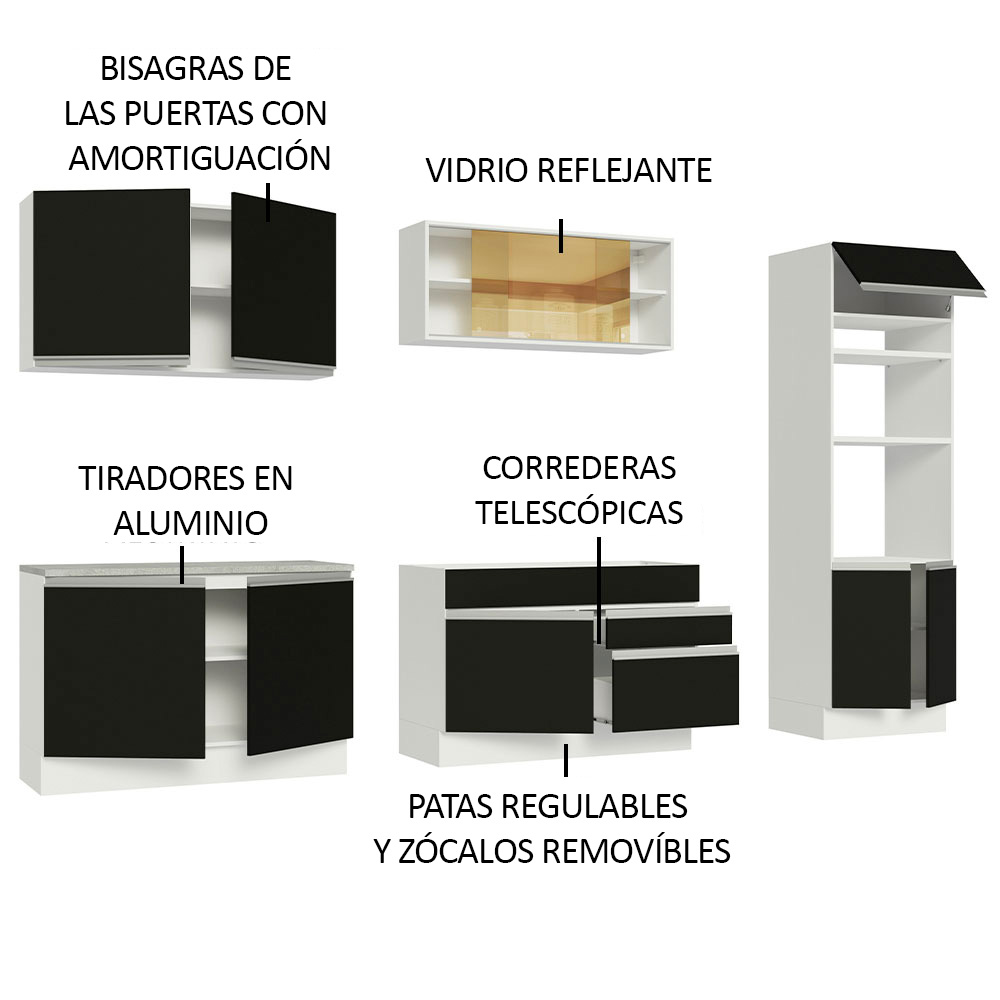 Foto 5 pulgar | Cocina Integral Completa Modular Madesa Glamy 310cm Bn 01