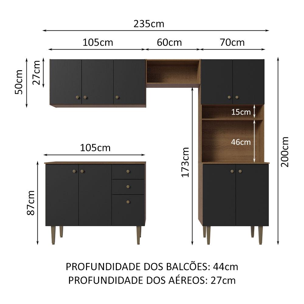 Foto 4 pulgar | Cocina Integral Completa Modular Madesa Gourmet 235cm Mn 01