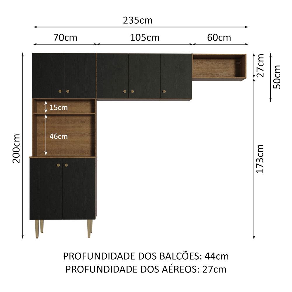 Foto 4 pulgar | Cocina Integral Completa Modular Madesa Gourmet 235cm Mn