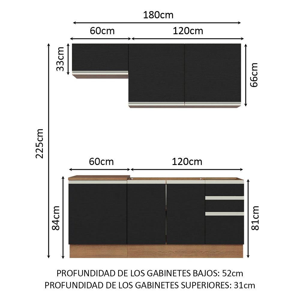 Foto 4 pulgar | Cocina Integral Completa Modular Madesa Glamy 180cm Mn 07