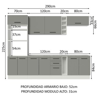 Foto 3 | Cocina Integral Completa Modular Madesa Agata 290cm Bg 06