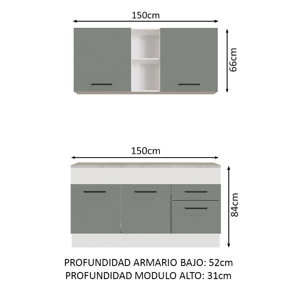 Foto 4 pulgar | Cocina Integral Completa Modular Madesa Agata 150cm Bg 01