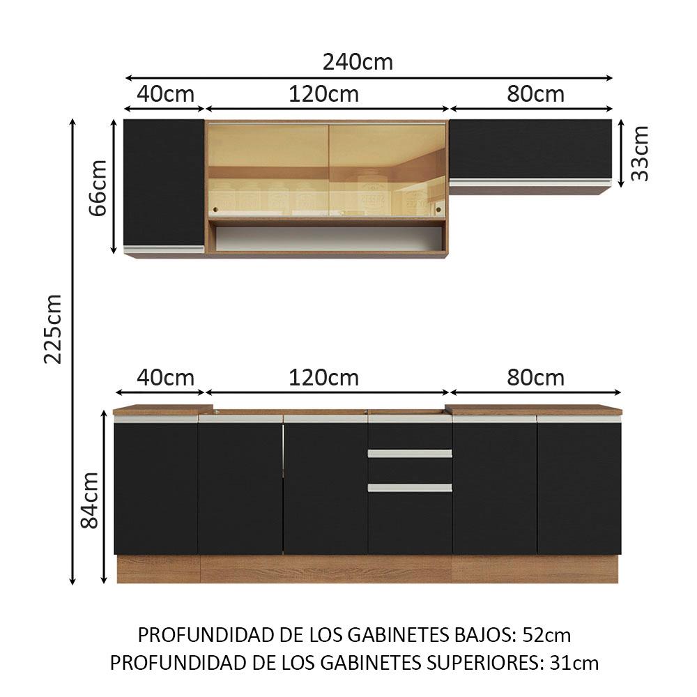 Foto 4 pulgar | Cocina Integral Completa Modular Madesa Glamy 240cm Mn 03