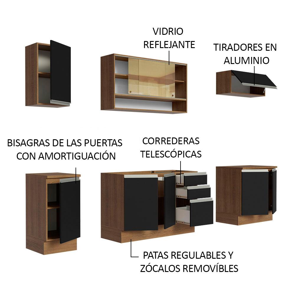 Foto 5 pulgar | Cocina Integral Completa Modular Madesa Glamy 240cm Mn 03