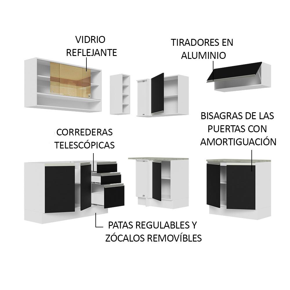 Foto 5 pulgar | Cocina Integral Completa Modular Madesa Glamy 349cm Bn 02