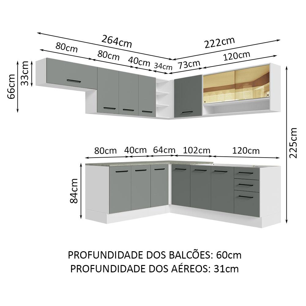 Foto 4 pulgar | Cocina Integral Completa Modular Madesa Agata 486cm Mg 01