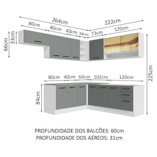 Foto 3 | Cocina Integral Completa Modular Madesa Agata 486cm Mg 01