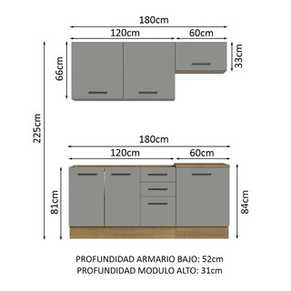 Foto 3 | Cocina Integral Completa Modular Madesa Agata 180cm Mg