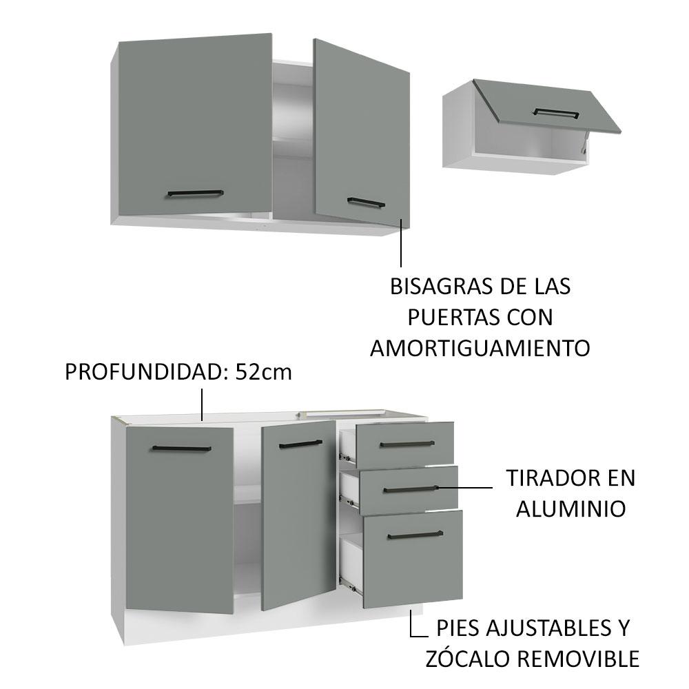 Foto 6 pulgar | Cocina Integral Completa Modular Madesa Agata 180cm Bg 09