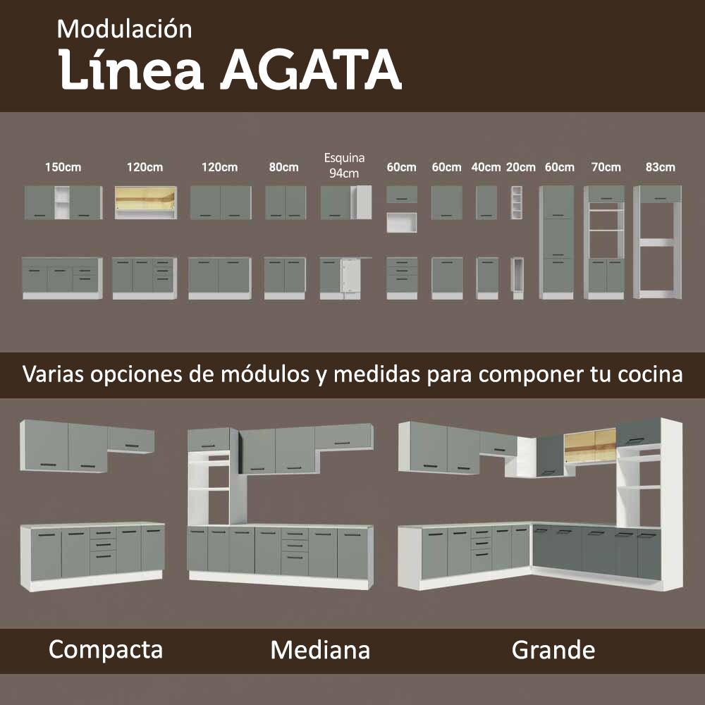 Foto 9 pulgar | Cocina Integral Completa Modular Madesa Agata 180cm Bg 09