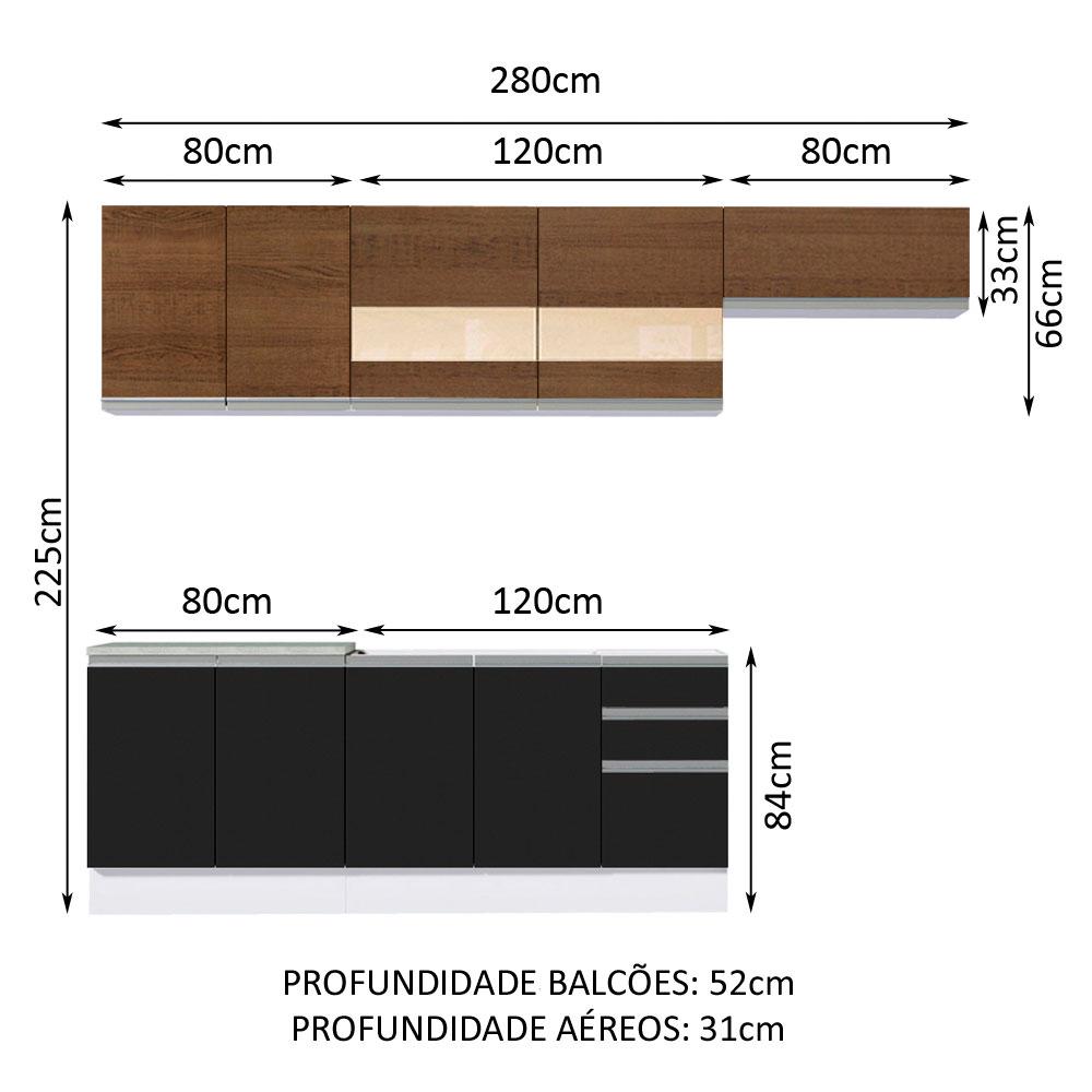 Foto 4 pulgar | Cocina Integral Completa Modular Madesa Marcela 280cm Bnm 03