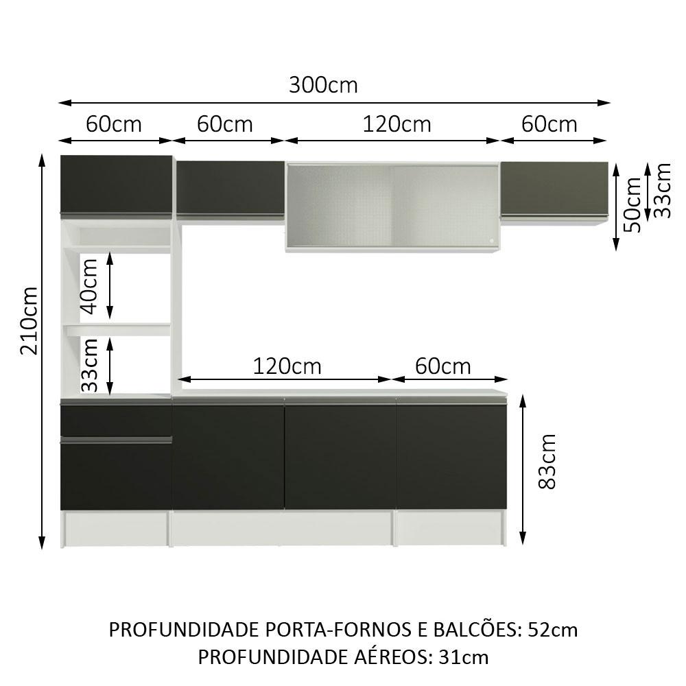 Foto 4 pulgar | Cocina Integral Completa Modular Madesa Topazio 300cm Bn 01
