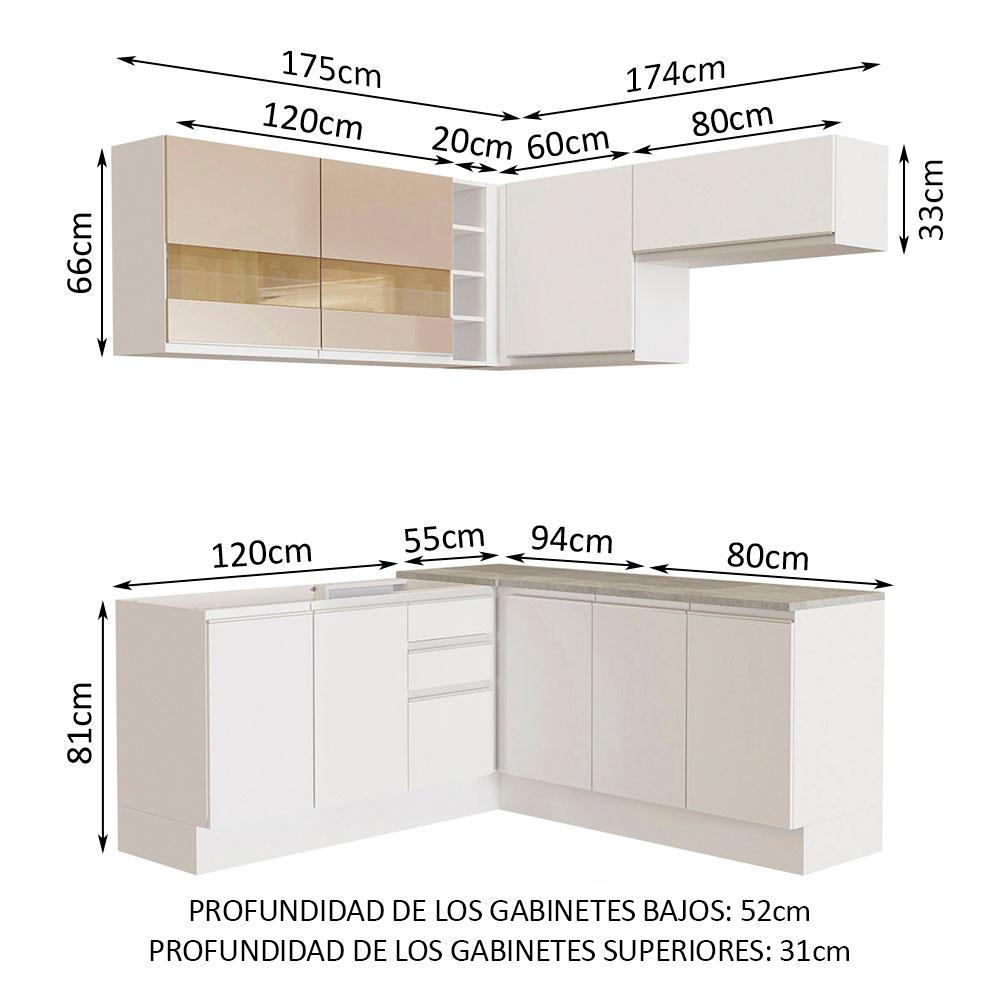 Foto 4 pulgar | Cocina Integral Completa Modular Madesa Glamy 349cm Bb 01