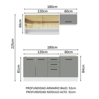 Foto 3 | Cocina Integral Completa Modular Madesa Agata 180cm Bg