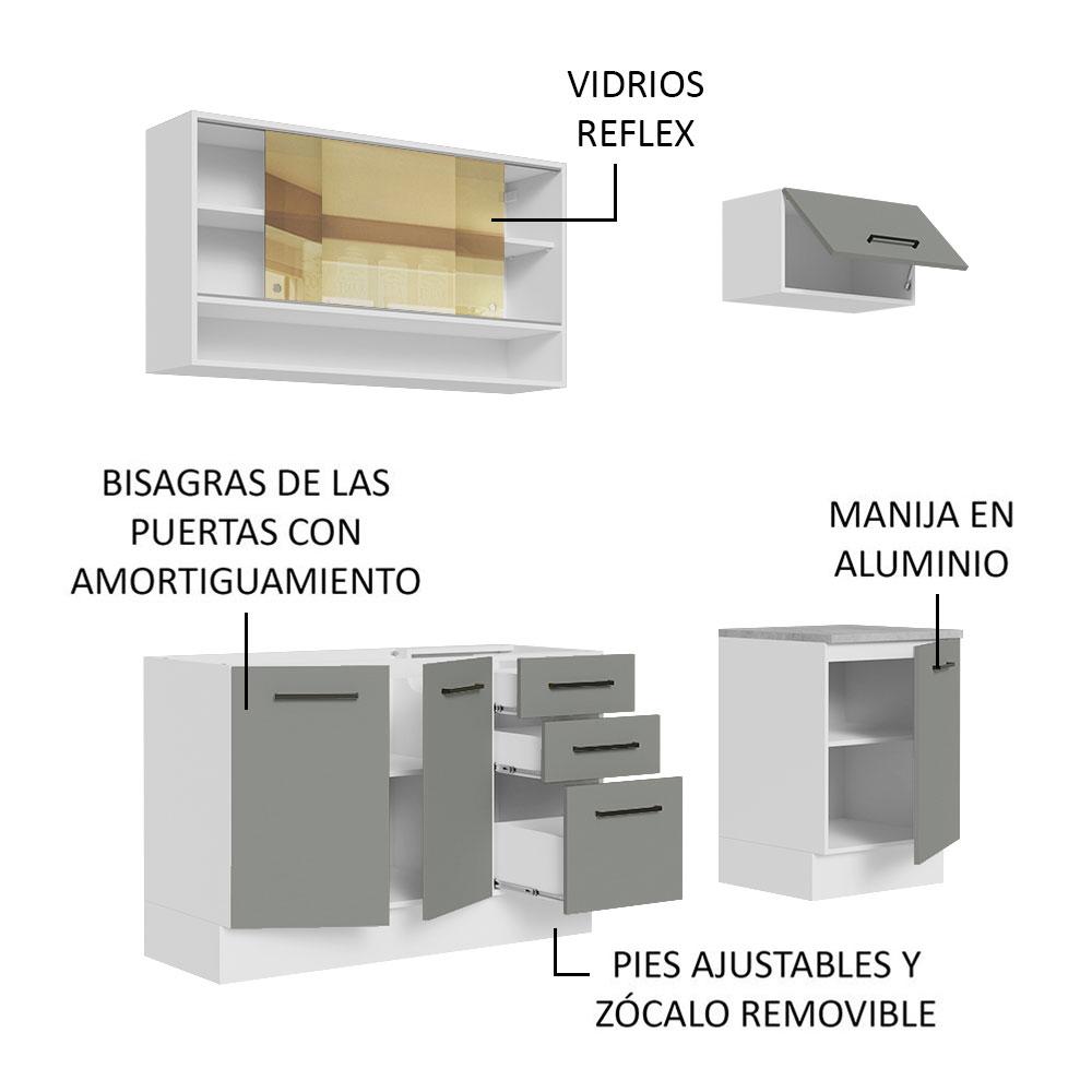 Foto 5 pulgar | Cocina Integral Completa Modular Madesa Agata 180cm Bg