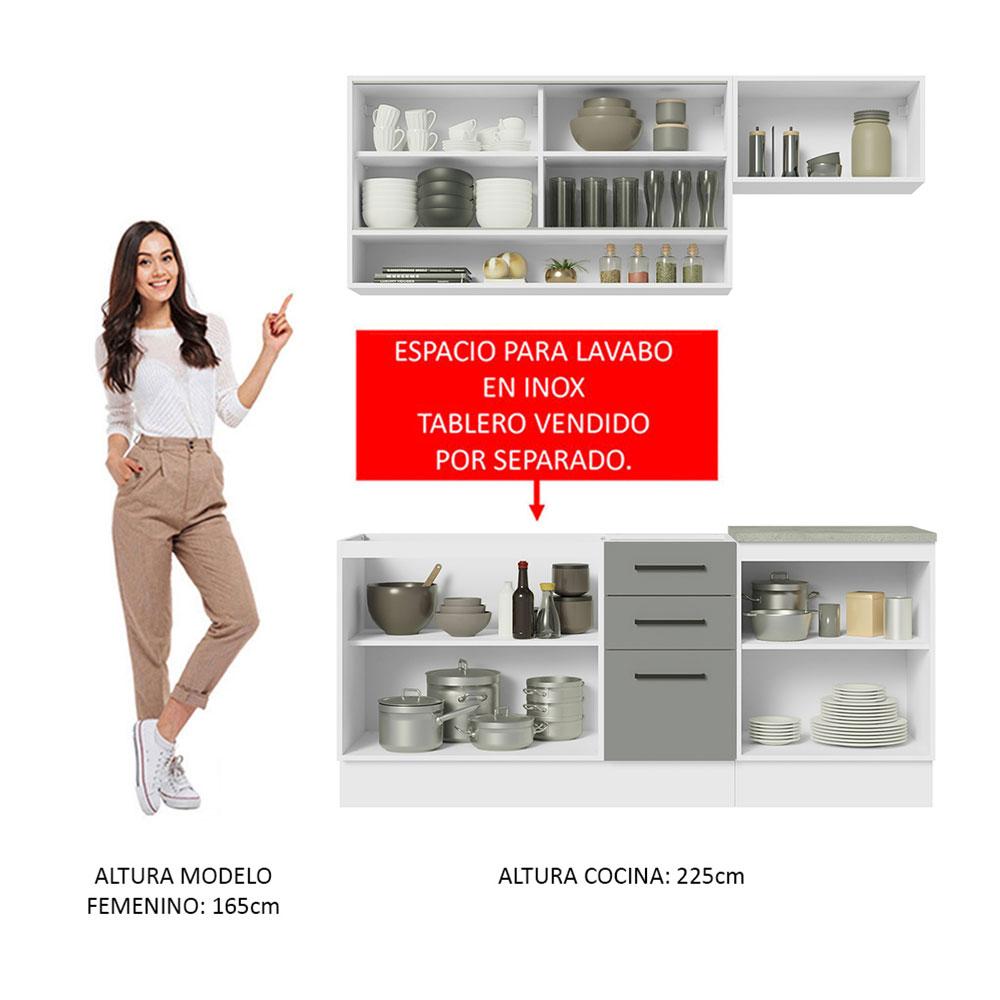 Foto 6 pulgar | Cocina Integral Completa Modular Madesa Agata 180cm Bg