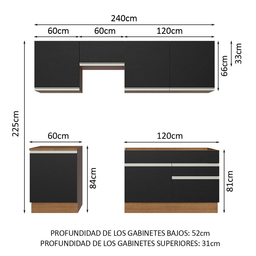 Foto 4 pulgar | Cocina Integral Completa Modular Madesa Glamy 240cm Mn 08
