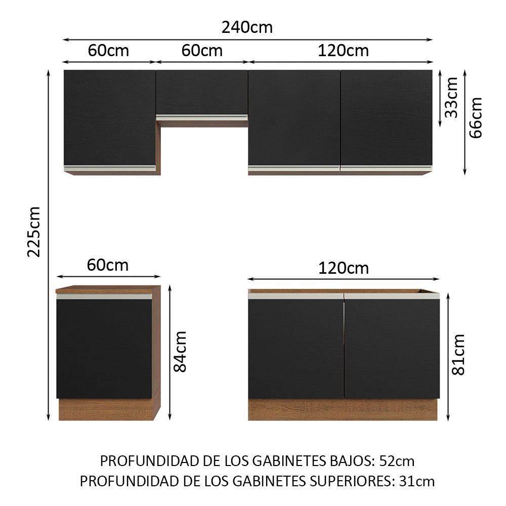 Foto 4 pulgar | Cocina Integral Completa Modular Madesa Glamy 240cm Mn 09