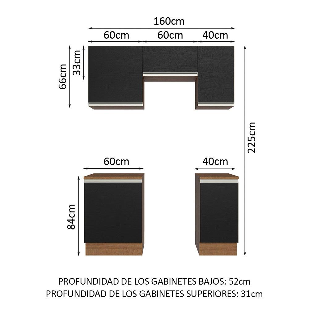 Foto 4 pulgar | Cocina Integral Completa Modular Madesa Glamy 160cm Mn 07