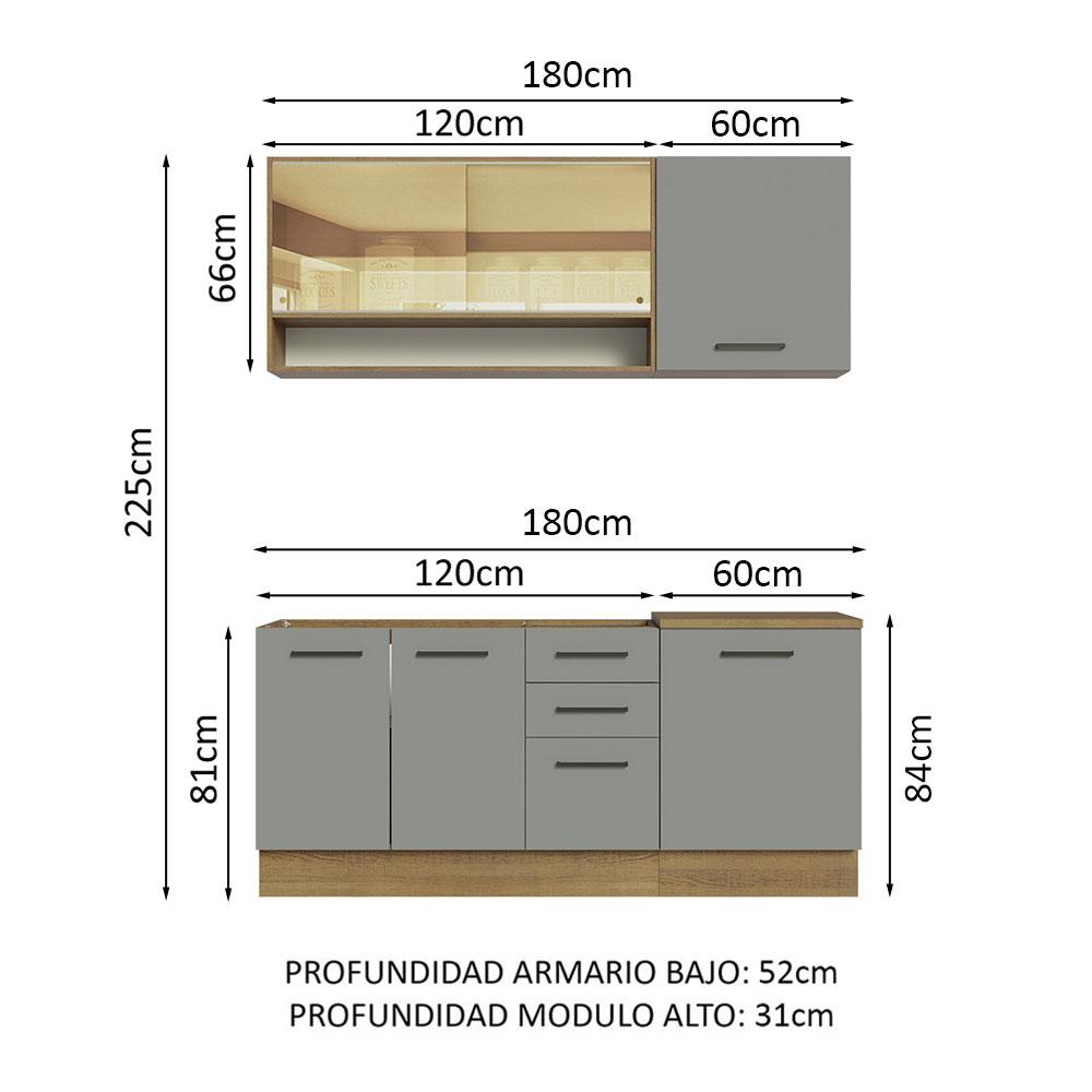 Foto 4 pulgar | Cocina Integral Completa Modular Madesa Agata 180cm Mg 02