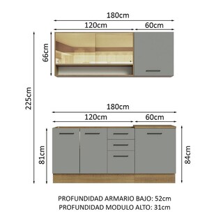 Foto 3 | Cocina Integral Completa Modular Madesa Agata 180cm Mg 02