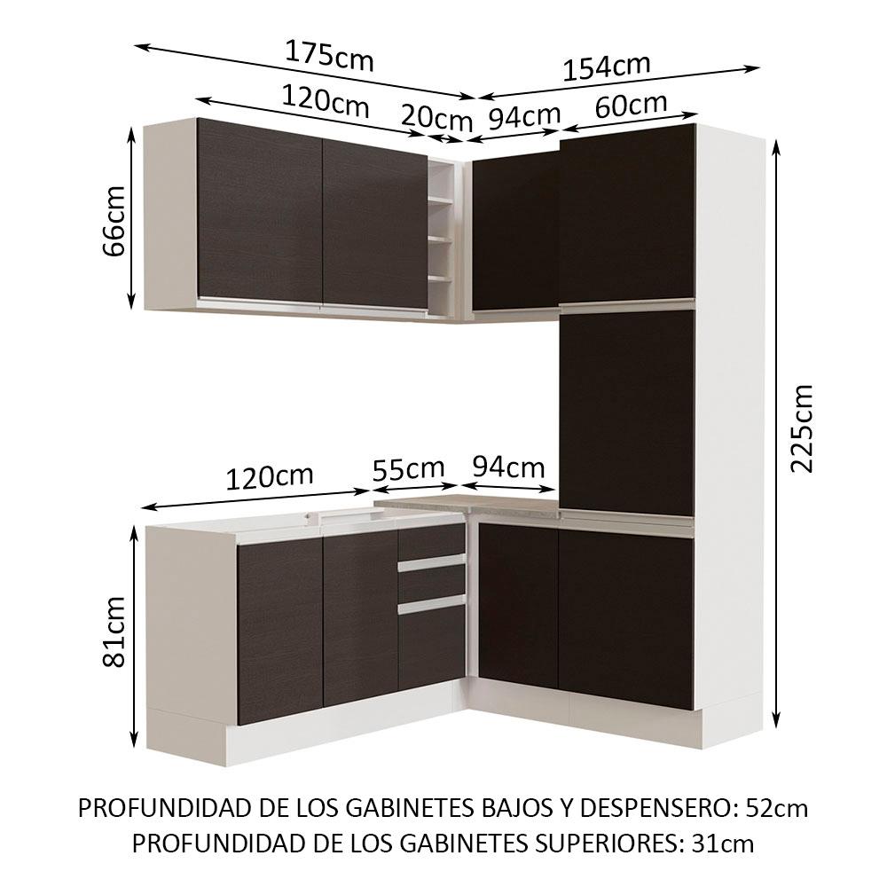 Foto 4 pulgar | Cocina Integral Completa Modular Madesa Glamy 329cm Bn 01