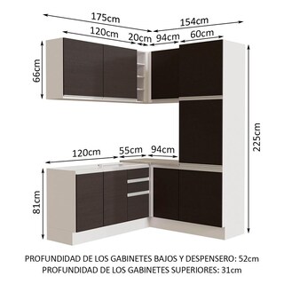 Foto 3 | Cocina Integral Completa Modular Madesa Glamy 329cm Bn 01