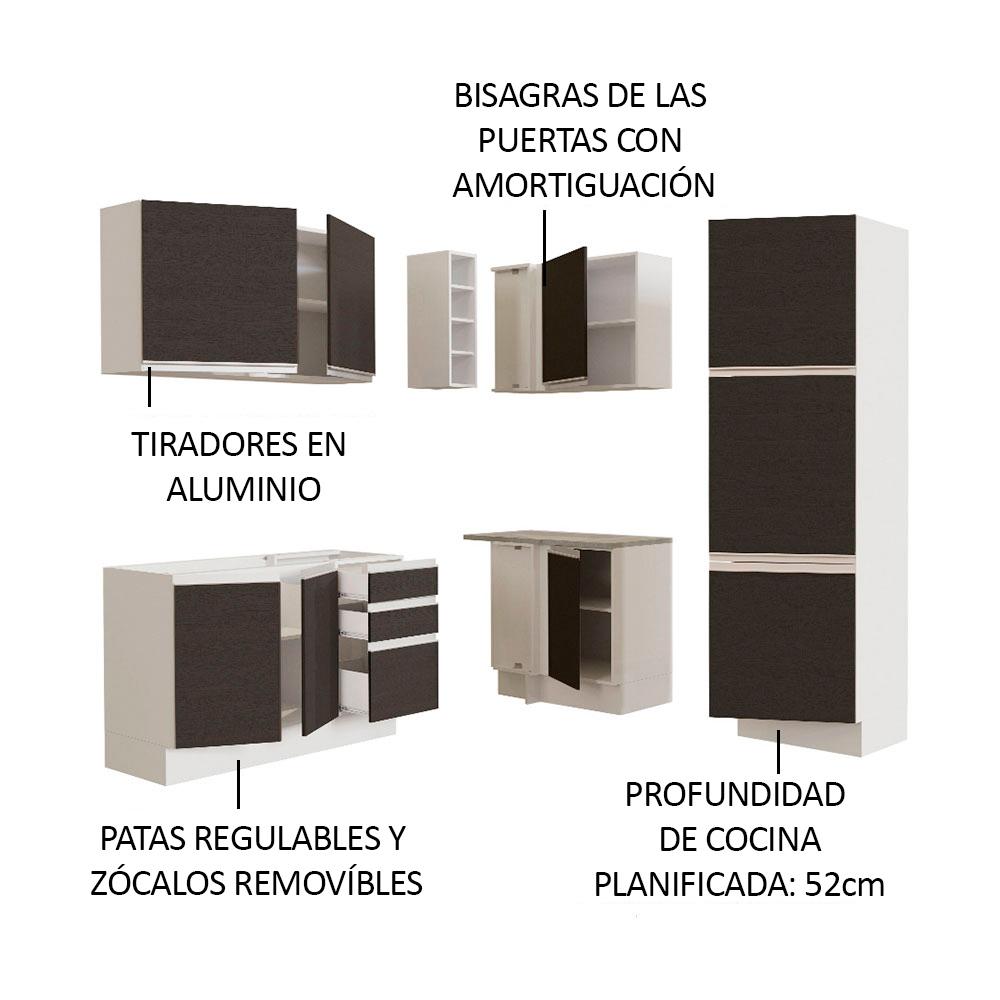 Foto 5 pulgar | Cocina Integral Completa Modular Madesa Glamy 329cm Bn 01