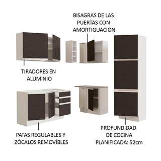 Foto 4 | Cocina Integral Completa Modular Madesa Glamy 329cm Bn 01