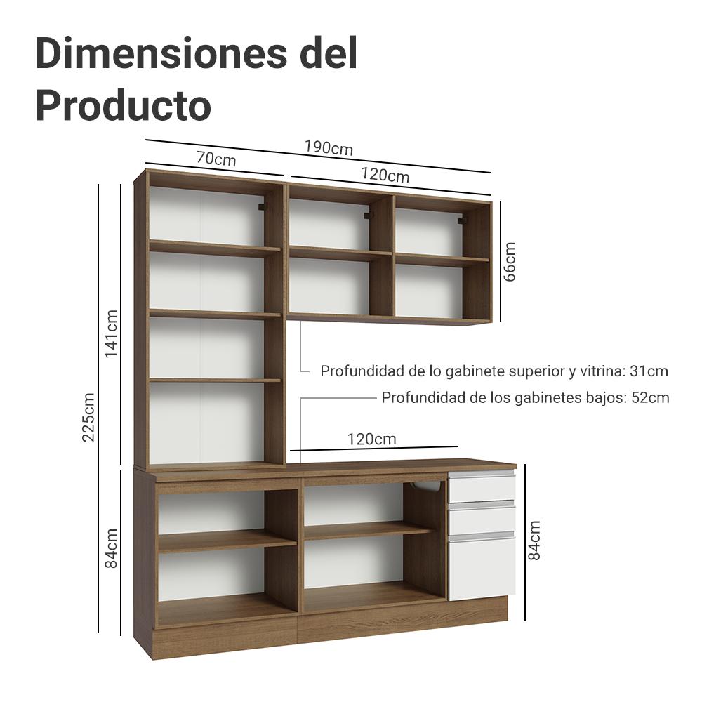 Foto 4 pulgar | Cocina Integral Completa Armario De Vidrio Madesa Glamy Mb 05
