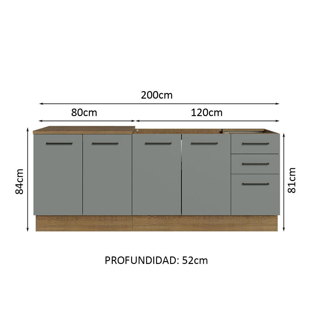 Foto 4 pulgar | Cocina Integral Completa Modular Madesa Thêmis 220cm Bg 01