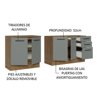 Foto 4 | Cocina Integral Completa Modular Madesa Thêmis 220cm Bg 01