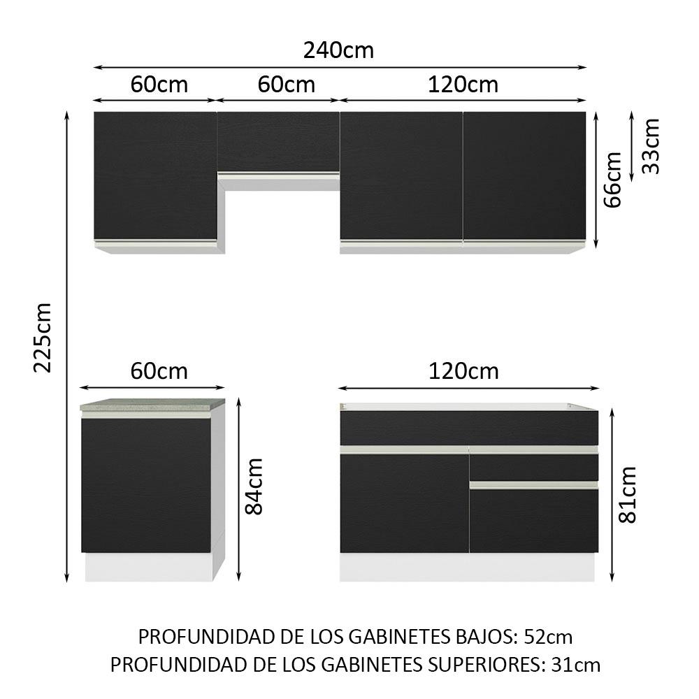 Foto 4 pulgar | Cocina Integral Completa Modular Madesa Glamy 240cm Bn 08