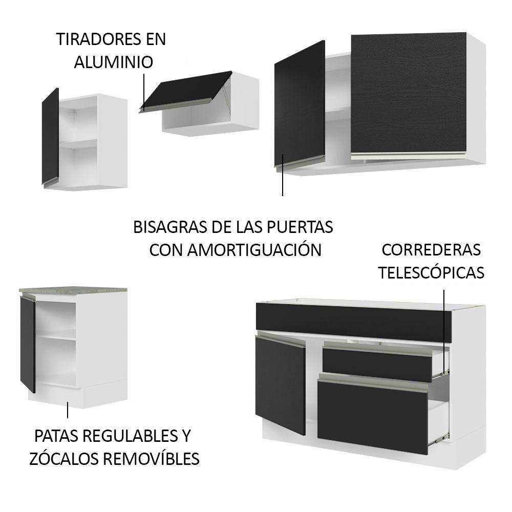 Foto 5 pulgar | Cocina Integral Completa Modular Madesa Glamy 240cm Bn 08