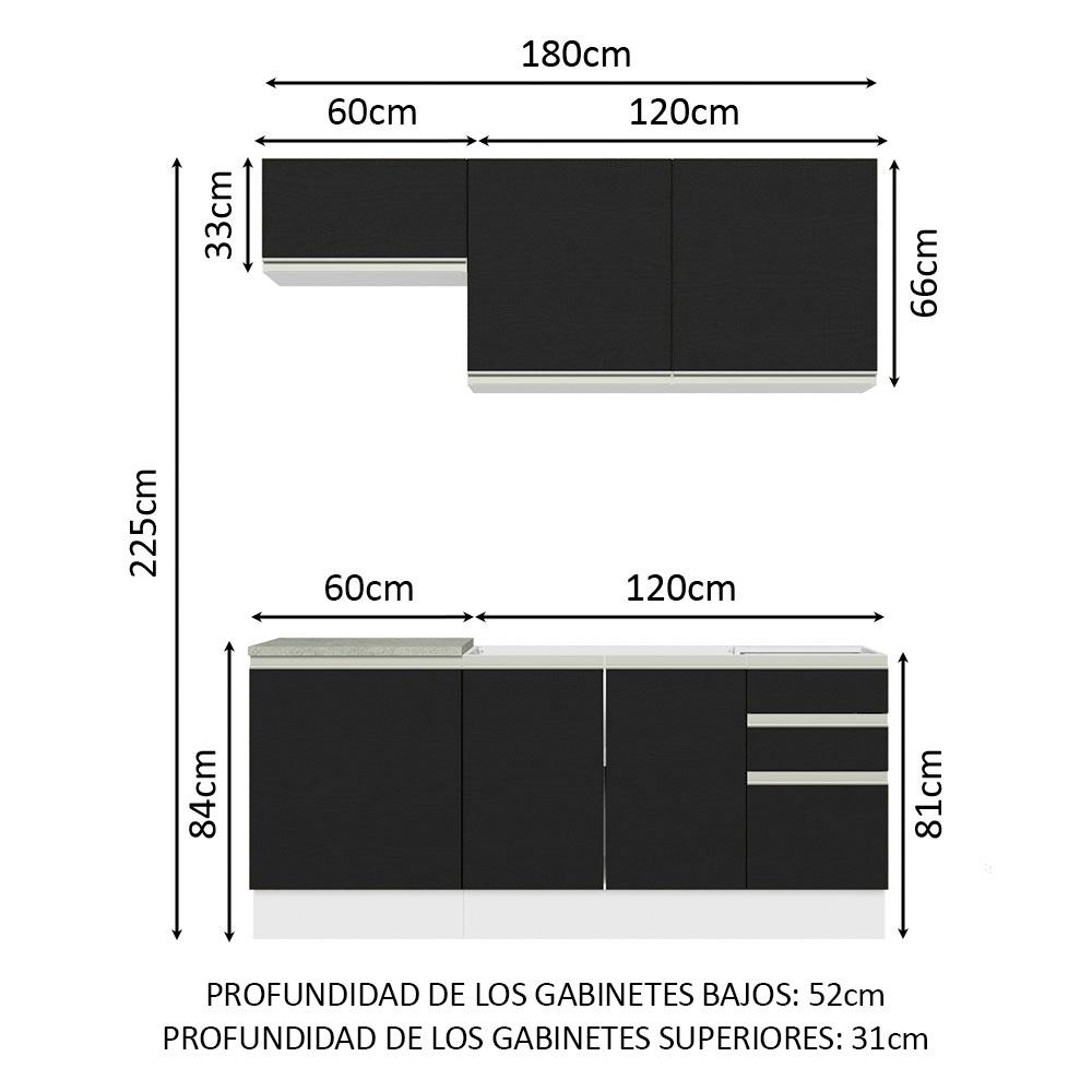 Foto 4 pulgar | Cocina Integral Completa Modular Madesa Glamy 180cm Bn 07