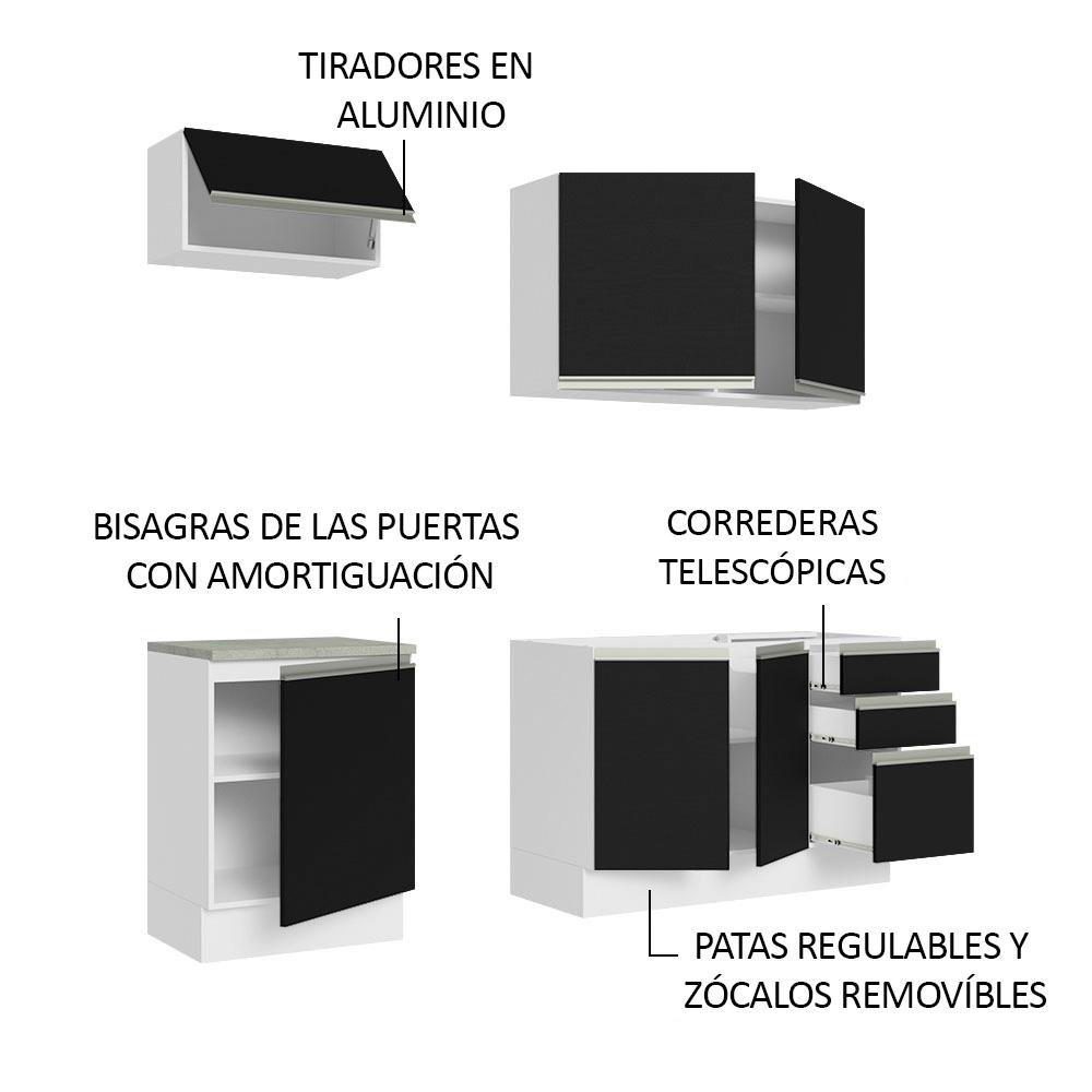 Foto 5 pulgar | Cocina Integral Completa Modular Madesa Glamy 180cm Bn 07
