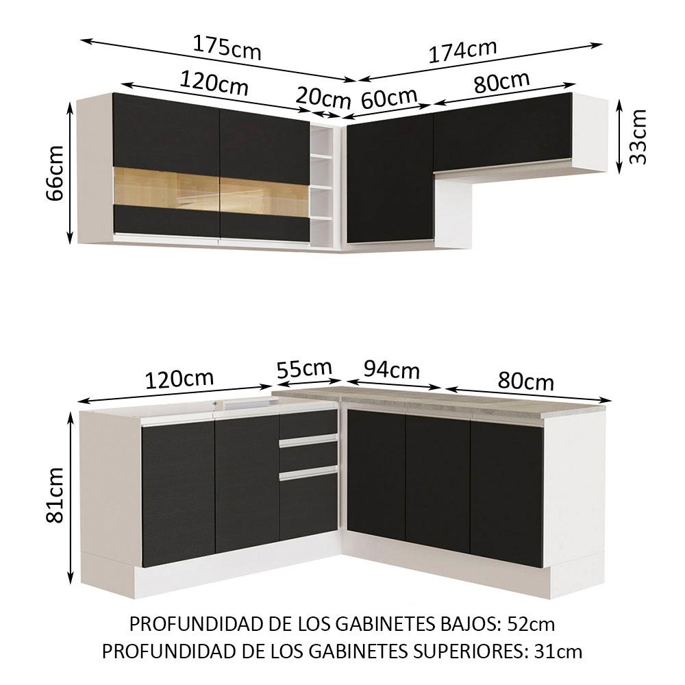 Foto 4 pulgar | Cocina Integral Completa Modular Madesa Glamy 349cm Bn 01