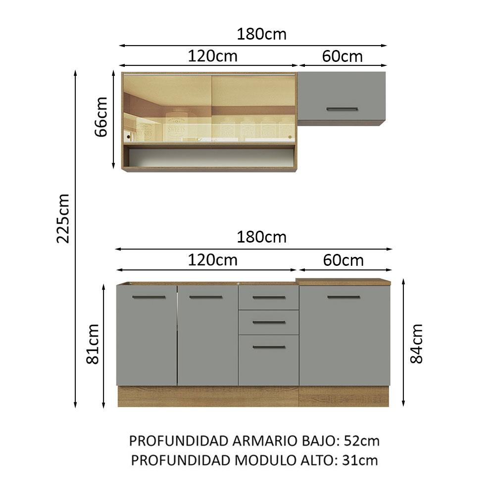 Foto 3 | Cocina Integral Completa Modular Madesa Agata 180cm Mg