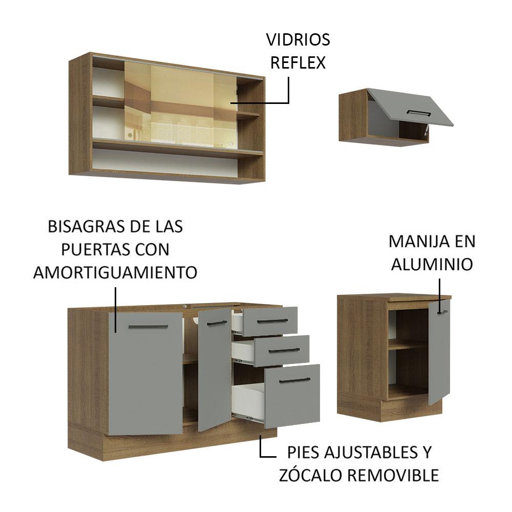 Foto 5 pulgar | Cocina Integral Completa Modular Madesa Agata 180cm Mg
