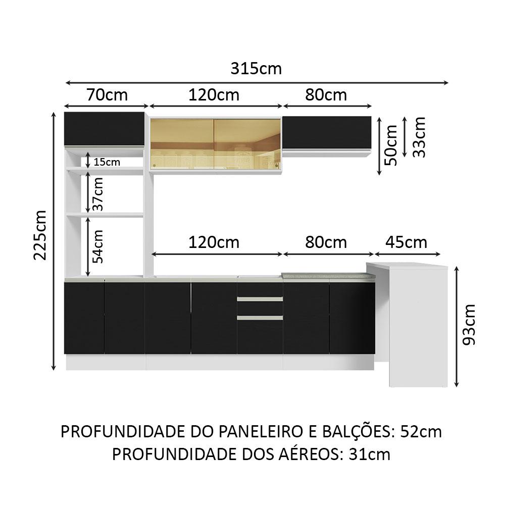 Foto 4 pulgar | Cocina Integral Completa Modular Madesa Glamy 315cm Bn 01