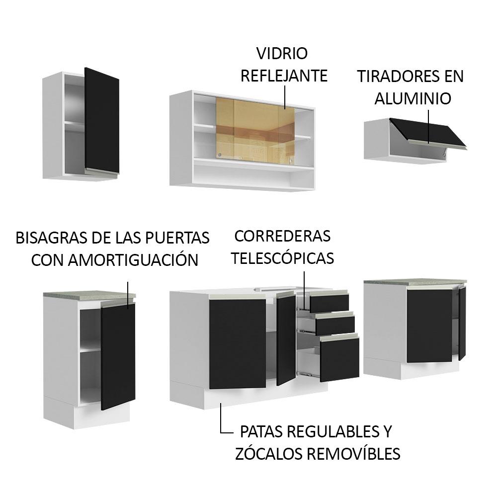 Foto 5 pulgar | Cocina Integral Completa Modular Madesa Glamy 240cm Bn 03