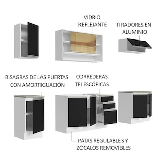 Foto 4 | Cocina Integral Completa Modular Madesa Glamy 240cm Bn 03