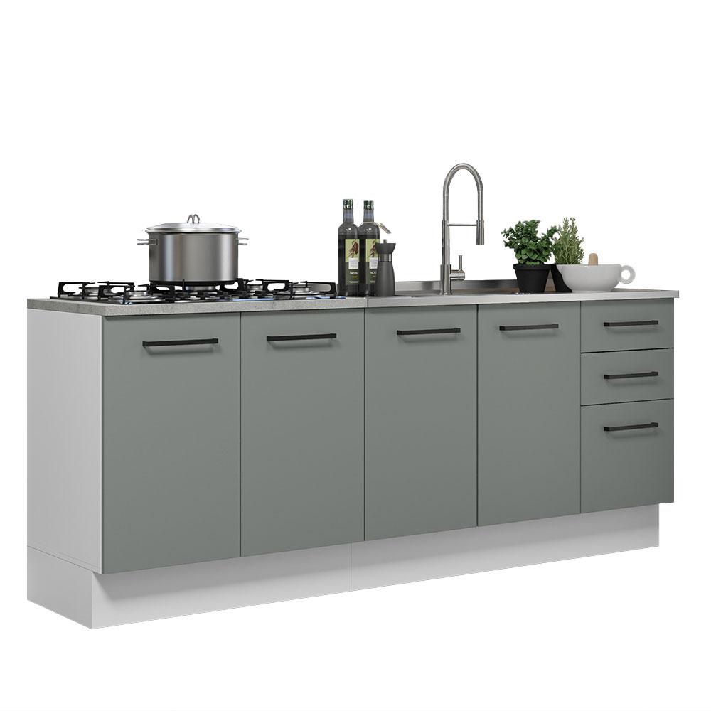 Foto 2 pulgar | Cocina Integral Completa Modular Madesa Agata Con Pia 200cm Bg