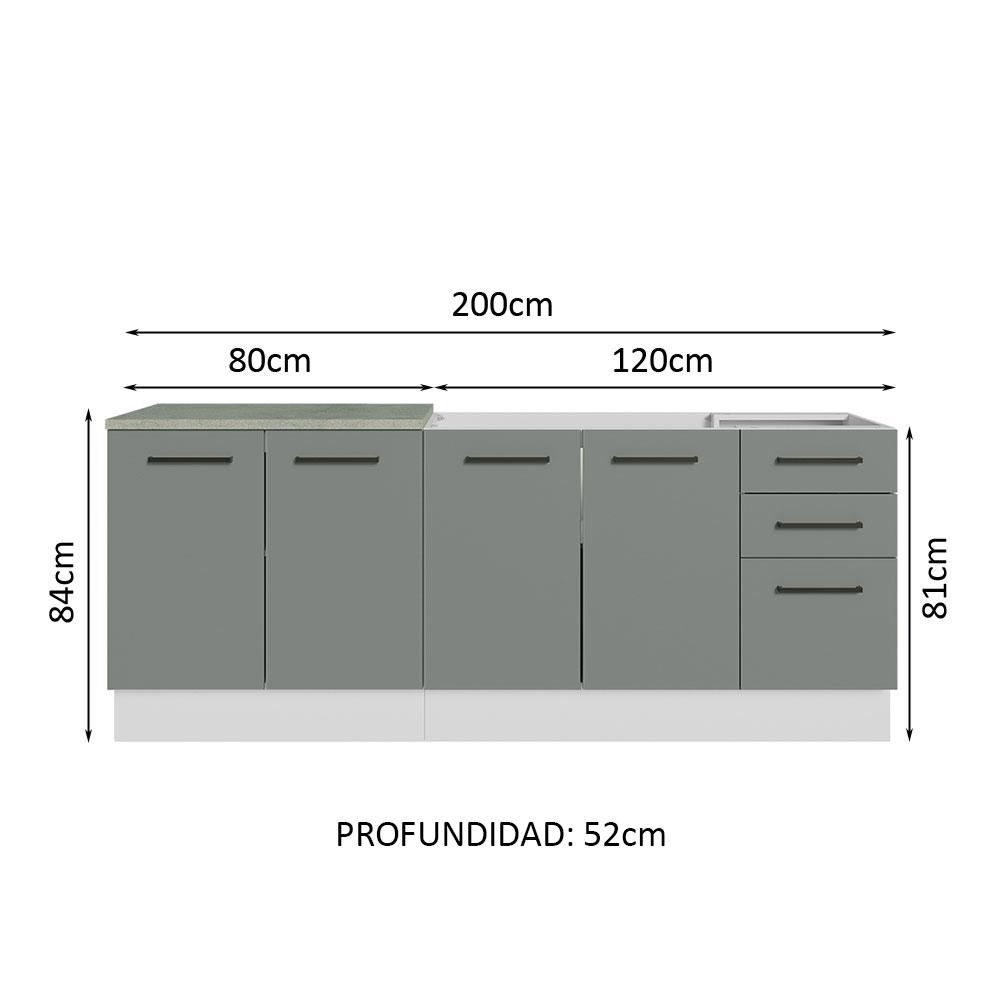 Foto 4 pulgar | Cocina Integral Completa Modular Madesa Agata Con Pia 200cm Bg