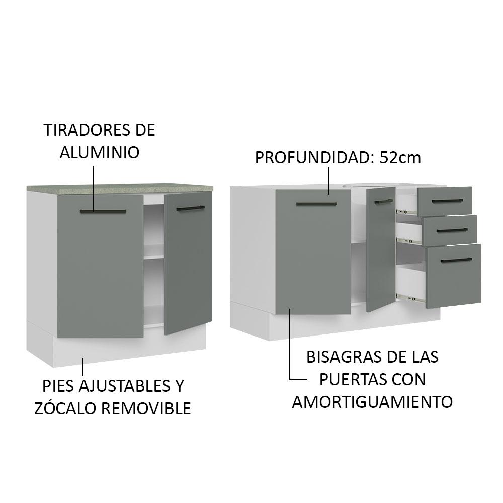 Foto 5 pulgar | Cocina Integral Completa Modular Madesa Agata Con Pia 200cm Bg