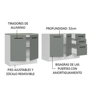 Foto 4 | Cocina Integral Completa Modular Madesa Agata Con Pia 200cm Bg