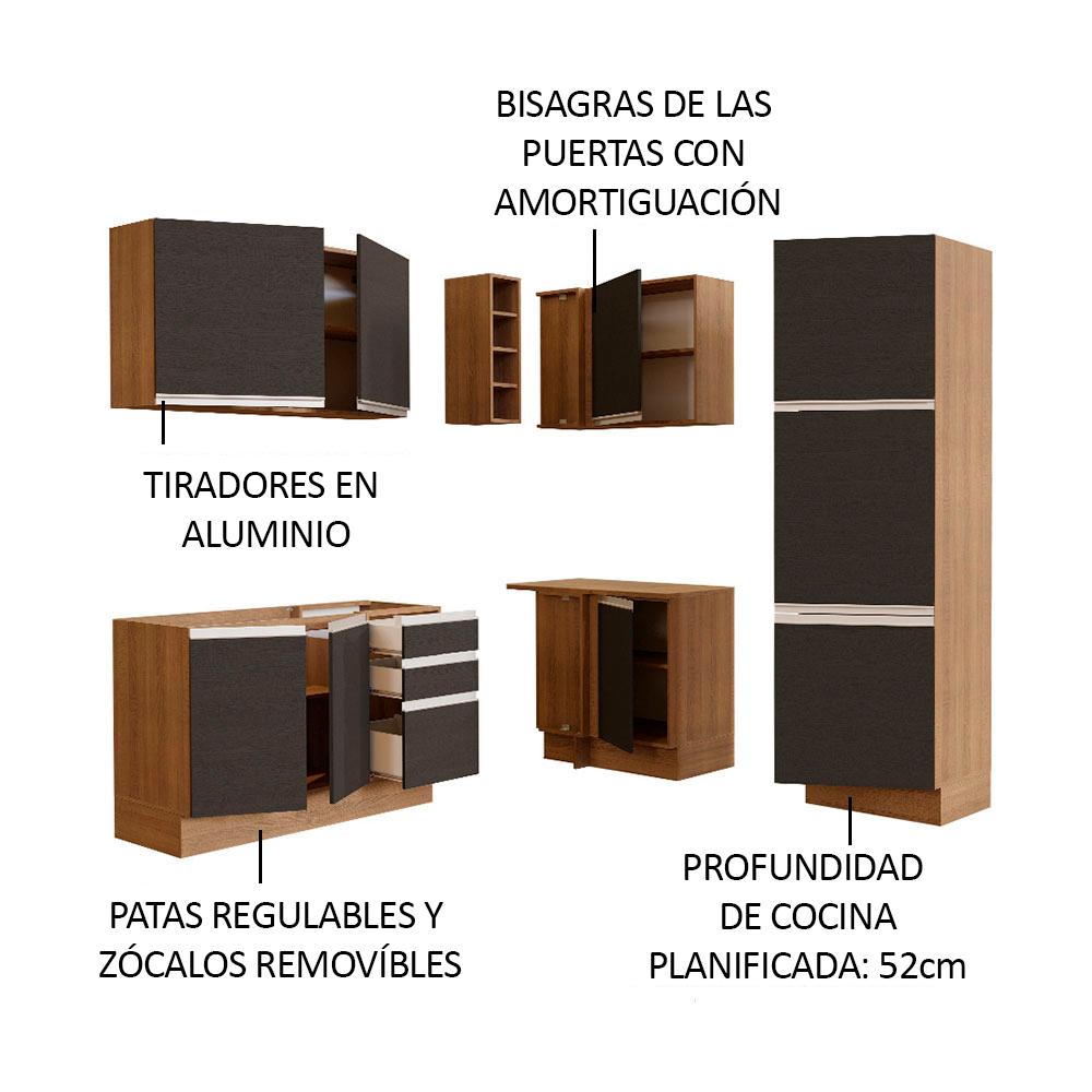 Foto 5 pulgar | Cocina Integral Completa Modular Madesa Glamy 329cm Mn 01
