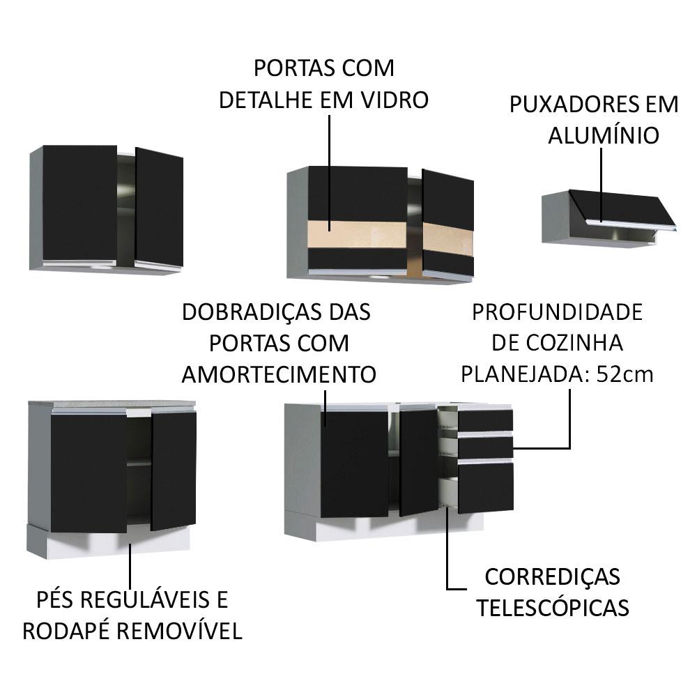 Foto 5 pulgar | Cocina Integral Completa Modular Madesa Marcela 280cm Bn 04