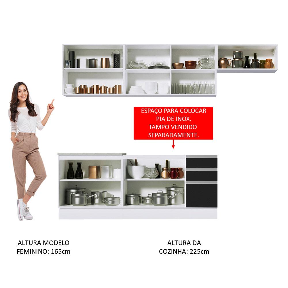 Foto 6 pulgar | Cocina Integral Completa Modular Madesa Marcela 280cm Bn 04